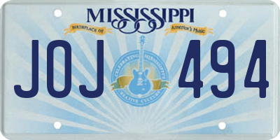 MS license plate JOJ494