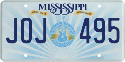 MS license plate JOJ495