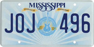 MS license plate JOJ496