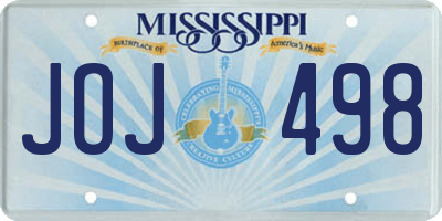 MS license plate JOJ498