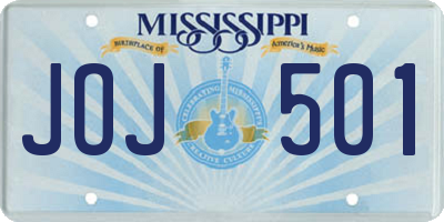 MS license plate JOJ501