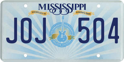 MS license plate JOJ504