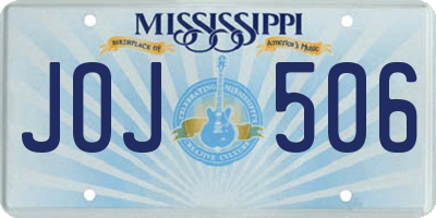 MS license plate JOJ506
