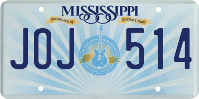 MS license plate JOJ514