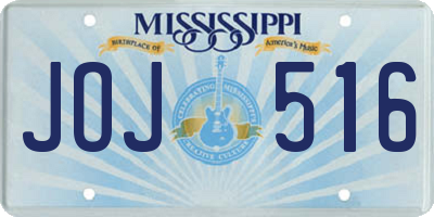 MS license plate JOJ516