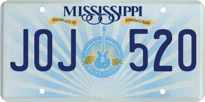 MS license plate JOJ520