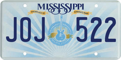 MS license plate JOJ522