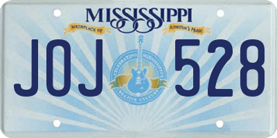 MS license plate JOJ528