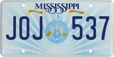 MS license plate JOJ537