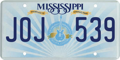 MS license plate JOJ539