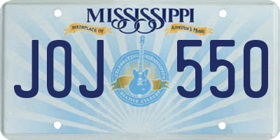 MS license plate JOJ550