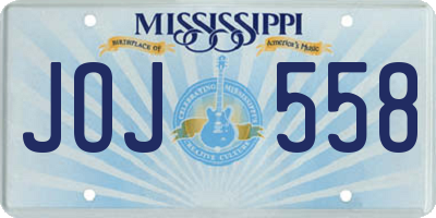 MS license plate JOJ558