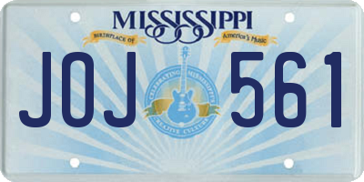 MS license plate JOJ561
