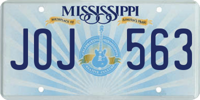 MS license plate JOJ563