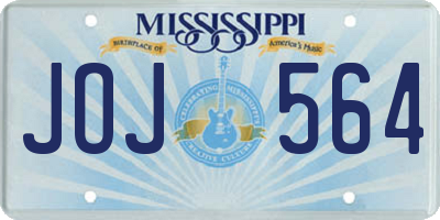 MS license plate JOJ564