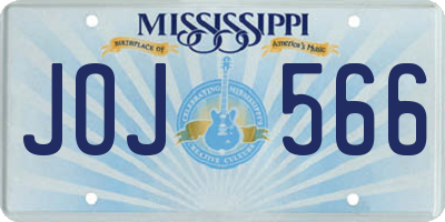 MS license plate JOJ566