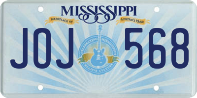 MS license plate JOJ568