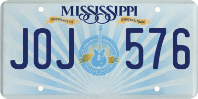 MS license plate JOJ576