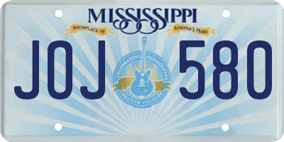 MS license plate JOJ580