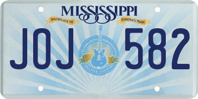 MS license plate JOJ582