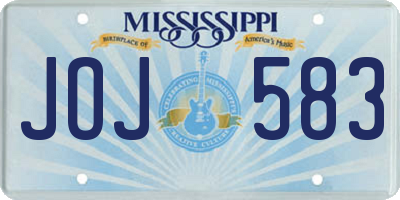 MS license plate JOJ583