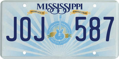 MS license plate JOJ587