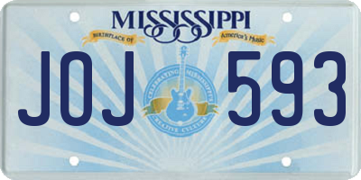 MS license plate JOJ593
