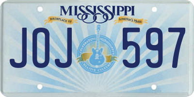 MS license plate JOJ597