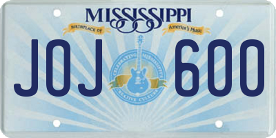 MS license plate JOJ600