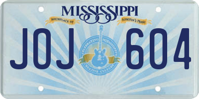 MS license plate JOJ604