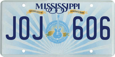MS license plate JOJ606