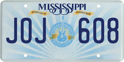 MS license plate JOJ608