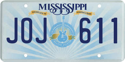 MS license plate JOJ611