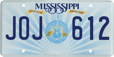 MS license plate JOJ612