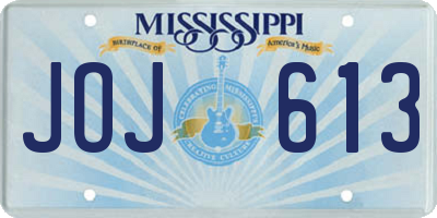 MS license plate JOJ613