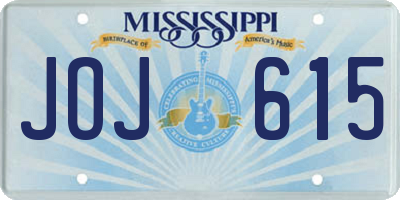 MS license plate JOJ615