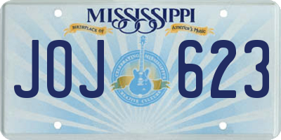 MS license plate JOJ623