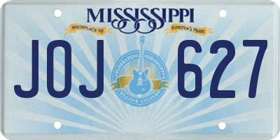 MS license plate JOJ627