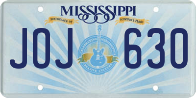 MS license plate JOJ630