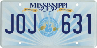 MS license plate JOJ631