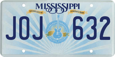 MS license plate JOJ632