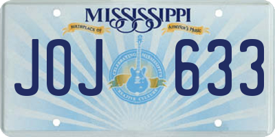 MS license plate JOJ633