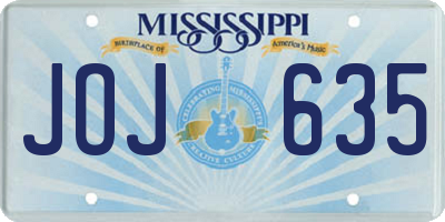 MS license plate JOJ635