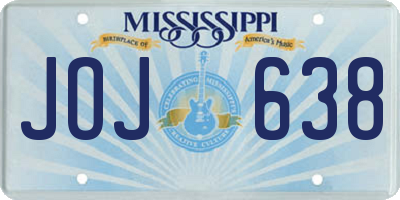 MS license plate JOJ638