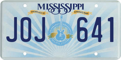 MS license plate JOJ641