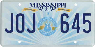 MS license plate JOJ645