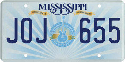 MS license plate JOJ655