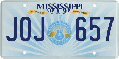 MS license plate JOJ657