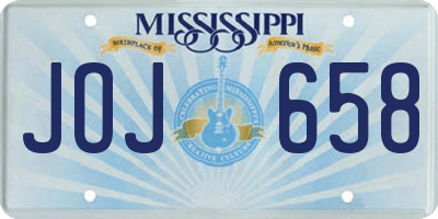 MS license plate JOJ658