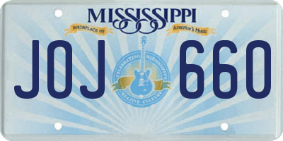 MS license plate JOJ660